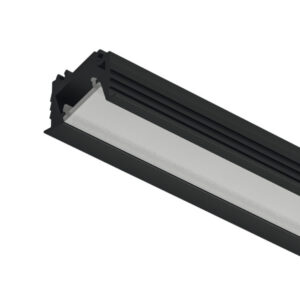 AL profil 1106 pre LED pás 5mm Loox5 rohový zápustný čierny 3m s opálovým difúzorom