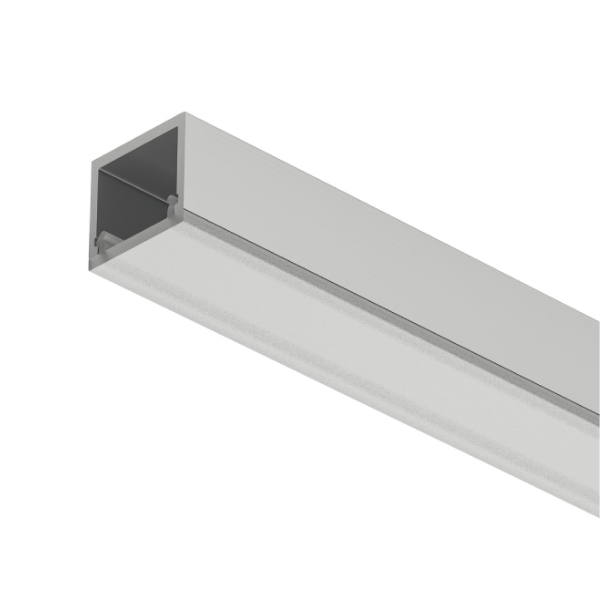 AL profil 2101 pre 8mm LED pás Loox5 povrchový strieborný 3m s naloženým opálovým difúzorom