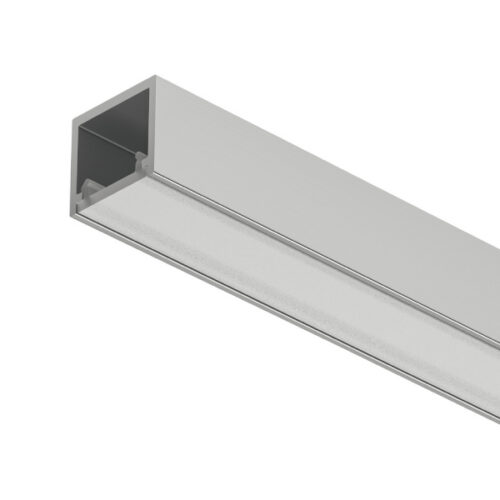 AL profil 2102 pre 8mm LED pás Loox5 povrchový strieborný 3m s vloženým opálovým difúzorom