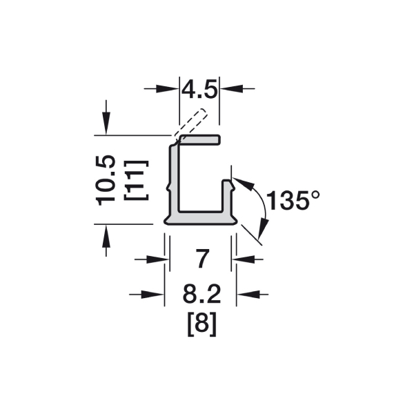 833.95.740_a Plastový profil 1102 pre LED 5mm pás Loox5 zápustný 3m
