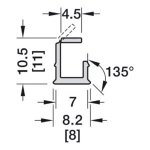 833.95.802_b-1 Plastový profil 1102 pre LED 5mm pás Loox5 zápustný 2,5bm
