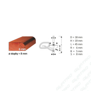 Stop.fréza WJ008  R6, H19, L45,S8