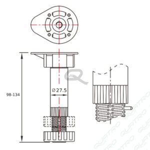 Noha 98-134mm čierna rektifikácia 100kg