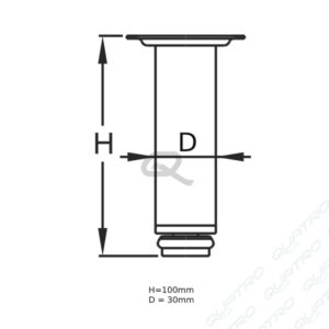 Noha SOFA H100/D30mm chróm