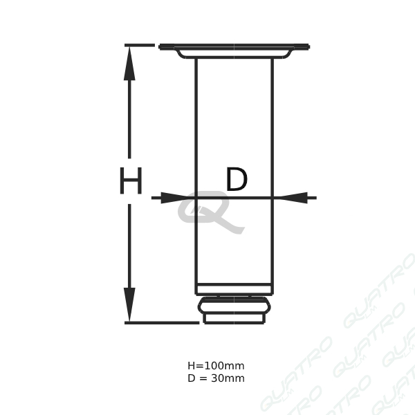 Noha SOFA H100/D30mm chróm
