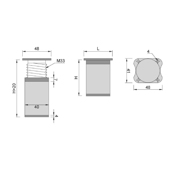 Noha D40 H100 AL/PVC
