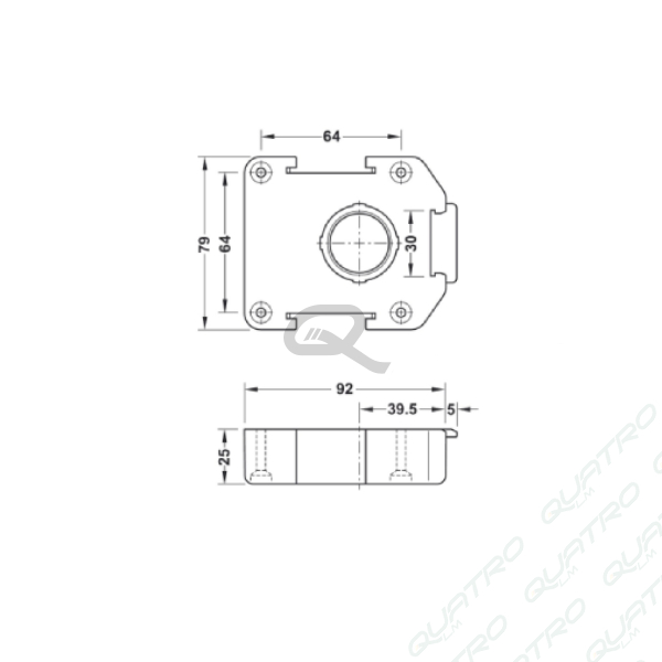9079_a Platnička AXILO 79x92x25mm čierna Häfele 637.76.333