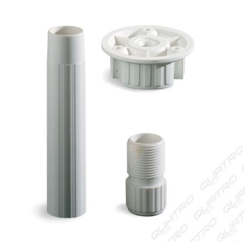 Noha R2 120 mm biela PVC 3-dielna rektifikácia