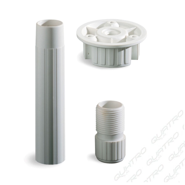 Noha R2 120 mm biela PVC 3-dielna rektifikácia