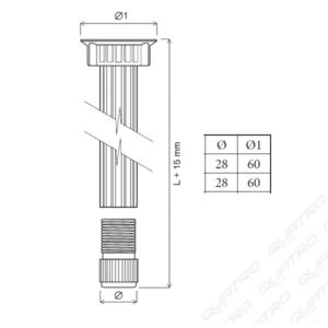 9084_a-1 Noha R2 120 mm biela PVC 3-dielna rektifikácia