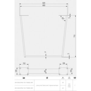 Noha INDUSTRY "V" H710x820mm čierna