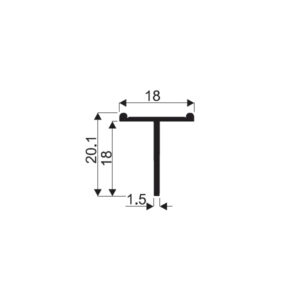 Lišta spojovacia "T" 18 DEKOR 3m Al - SEVROLL 01373