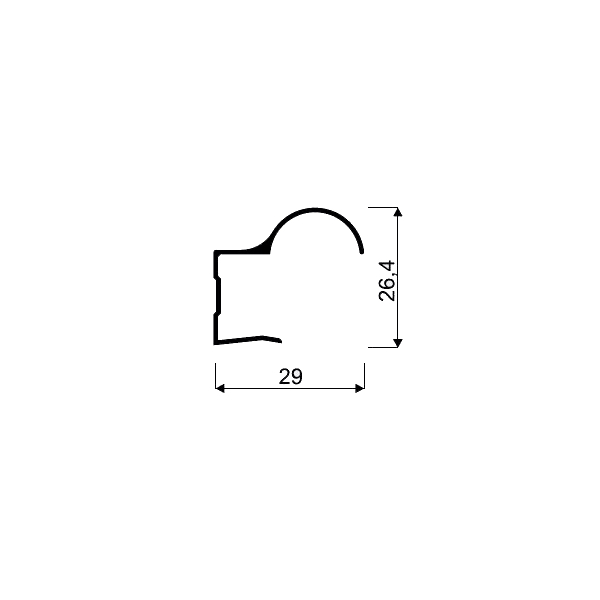 Bočný úchyt FOCUS 16mm 2,7m šampaň - SEVROLL 00482