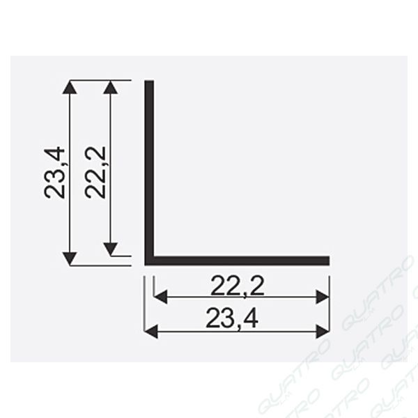 Lišta krycia 22x22x1,2 3m AL - SEVROLL 02458