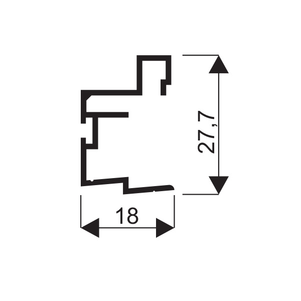 15277_a-1 Bočný úchyt FAWORYT 16/18mm 2,7m čierny matný - SEVROLL 05306