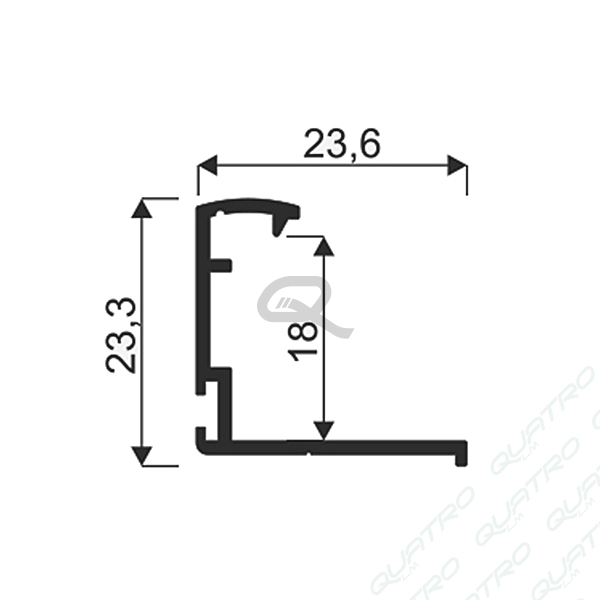 Bočný úchyt SLIM LINE L24 2,7m šampaň - SEVROLL 01706