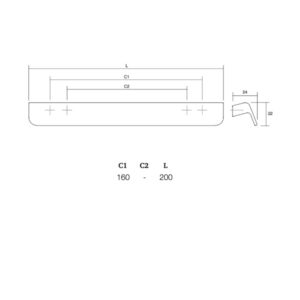 Úchytka FLAPP WOOD VIEFE L128 dub 0613160W16