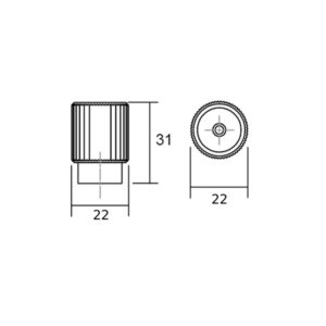 Knopok ARPA VIEFE 22mm mosadz česaná 0583022L291