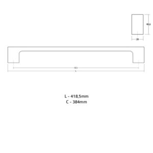 Úchytka  LUV WOOD BIG VIEFE L384 chróm 0664384W16
