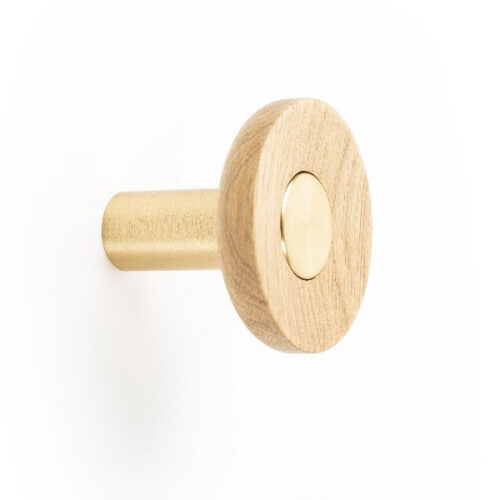 Vešiak ZOOT VIEFE mosadz brúsená tmavá + dub D60mm 7001060N29116