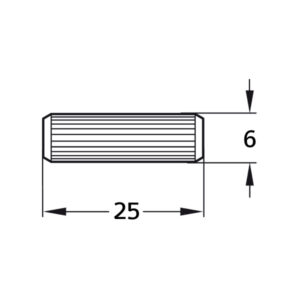 Kolík bukový kalibrovaný 6x25mm balenie 10kg (cca. 21500 ks)
