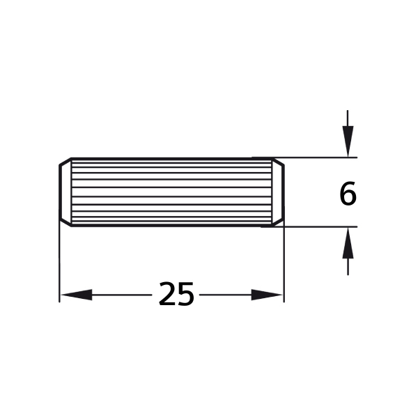 Kolík bukový kalibrovaný 6x25mm balenie 10kg (cca. 21500 ks)