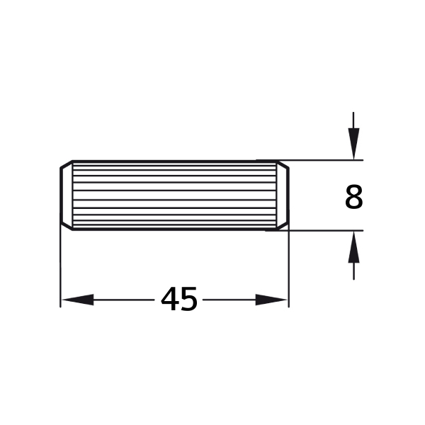 Kolík bukový kalibrovaný 8x45mm balenie 10kg (cca. 6700 ks)