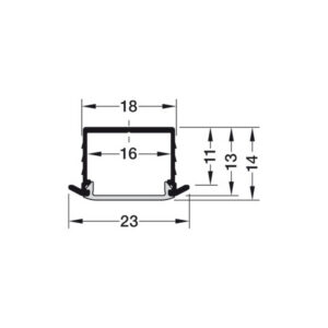833.72.984_c AL profil 1191 pre LED pás 10mm Loox5 zápustný strieborný 2,5m s opálovým difúzorom