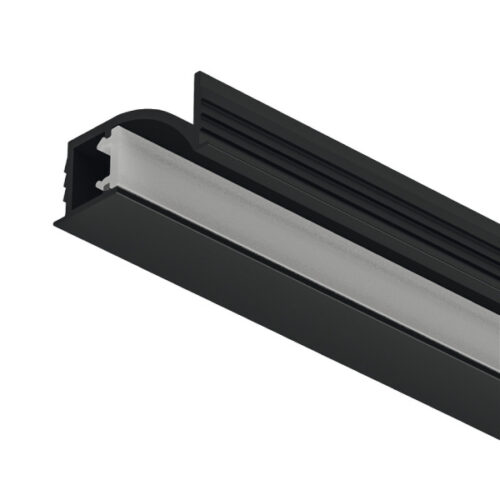 AL profil 1107 pre LED pás 5mm Loox5 zápustný čierny 2,5m s opálovým difúzorom