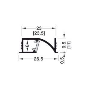 833.94.109_b AL profil 1107 pre LED pás 5mm Loox5 zápustný čierny 2,5m s opálovým difúzorom