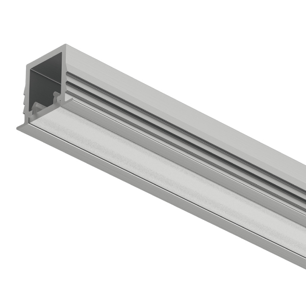 AL profil 1104 pre LED pás 8mm Loox5 zápustný strieborný 3m s opálovým difúzorom