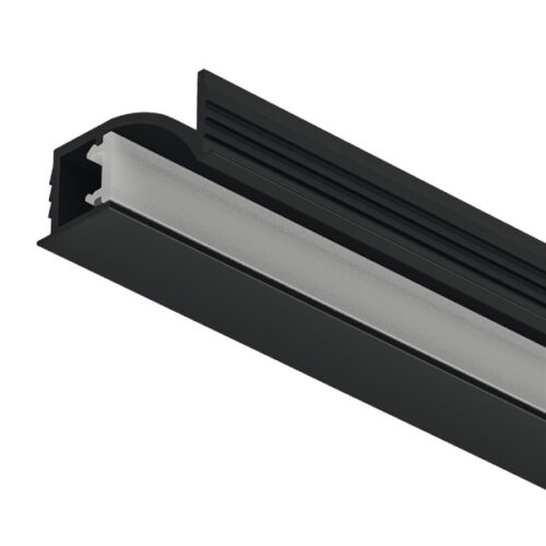 AL profil 1107 pre LED pás 5mm Loox5 zápustný čierny 3m s opálovým difúzorom
