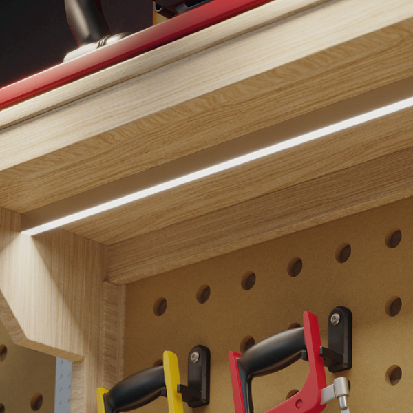833.95.736_a AL profil 2103 pre 8mm LED pás Loox5 povrchový hliník 3m s vloženým opálovým difúzorom