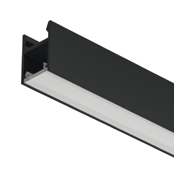 AL profil 2103 pre 8mm LED pás Loox5 povrchový čierny 3m s vloženým opálovým difúzorom