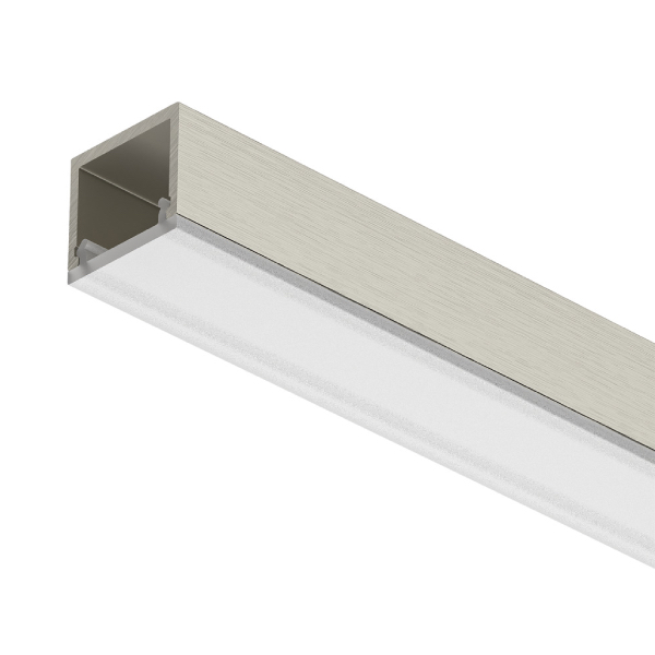AL profil 2102 pre 8mm LED pás Loox5 povrchový nerez kartáčovanná 3m s vloženým opálovým difúzorom