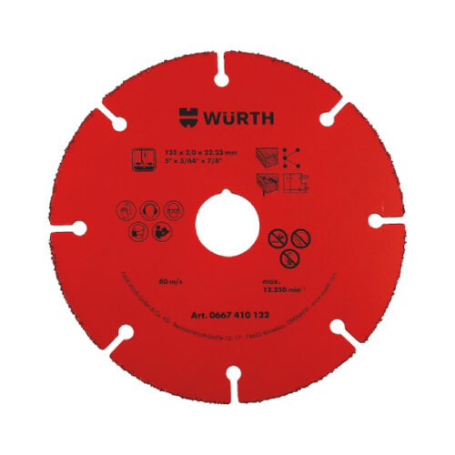 Kotúč rezný na drevo 125x22x2 WÜRTH
