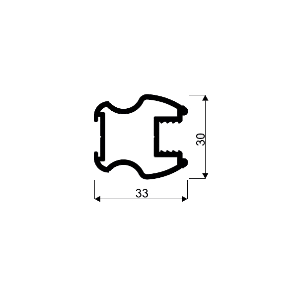 Bočný úchyt GEMINI 10mm 2,7m čierny - SEVROLL 03607