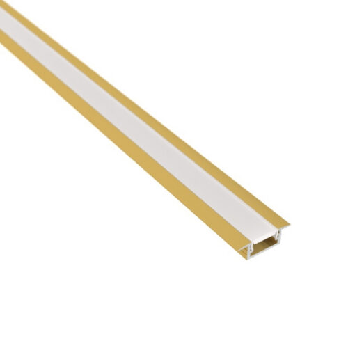 LED profil zápustný pre LED pás s mliečnou krytkou zlatý (bm)
