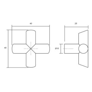 Knopok EQUIS VIEFE 40x40mm biela matná 0311440L24