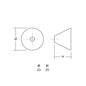 Knopok CONIC VIEFE D43 čierna drevená 0538043WM2