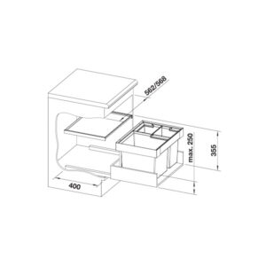 Kôš odpadkový Flexon II XL 60/3 Blanco